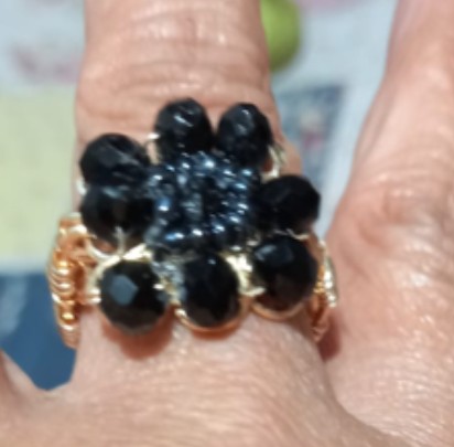 Anillo Flor Negra