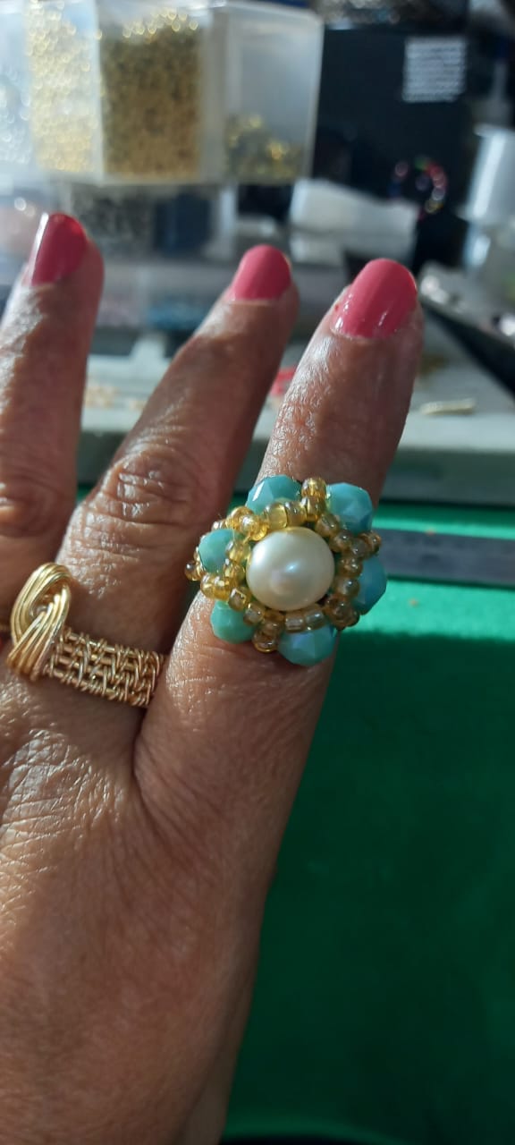 Anillo Flor Turquesa