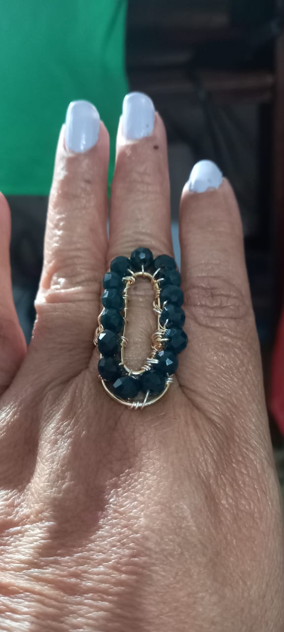 Anillo Oval Negro