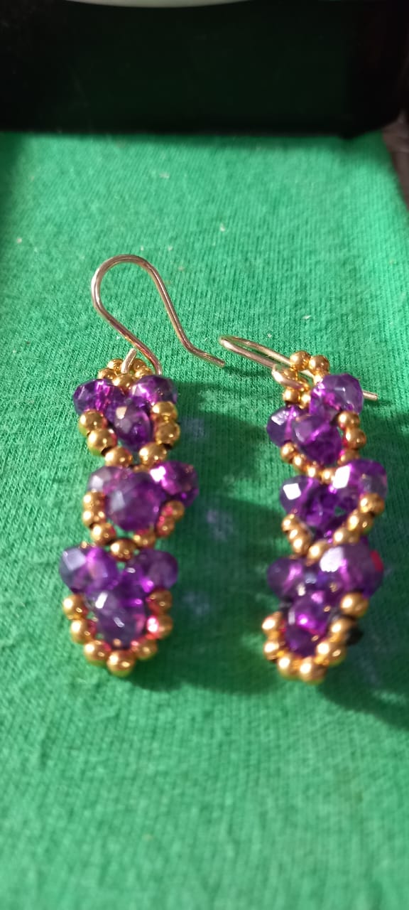 Aretes Cristales Morados