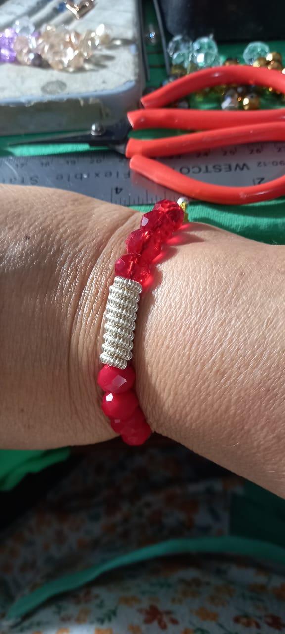 Pulsera Roja Plata