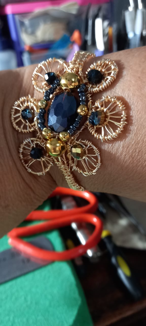 Pulsera Floral Azul