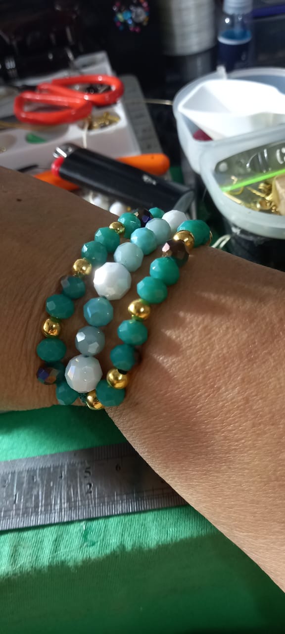 Pulsera Triple Turquesa